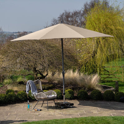 Pacific Lifestyle Outdoors Riva 3.5m Round Taupe Parasol House of Isabella UK