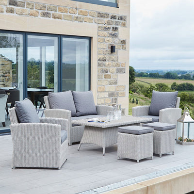 Pacific Lifestyle Outdoors Slate Grey Barbados 2 Seater Lounge Set with Ceramic Top House of Isabella UK
