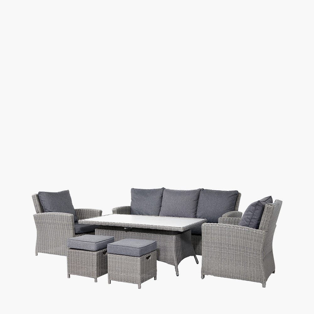 Pacific Lifestyle Outdoors Slate Grey Barbados 3 Seater Lounge Set with Ceramic Top House of Isabella UK