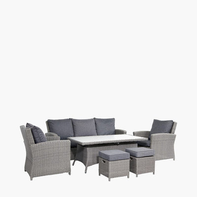 Pacific Lifestyle Outdoors Slate Grey Barbados 3 Seater Lounge Set with Ceramic Top House of Isabella UK
