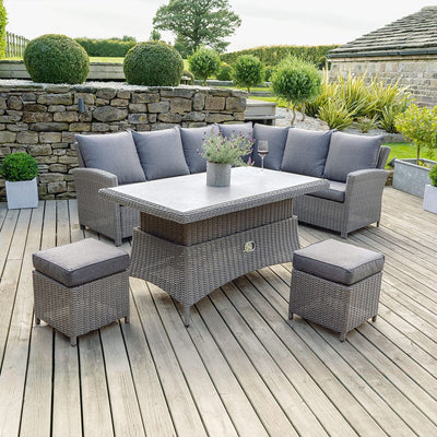Pacific Lifestyle Outdoors Slate Grey Barbados Corner Set Long Left with Ceramic Top House of Isabella UK