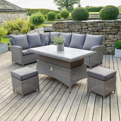 Pacific Lifestyle Outdoors Slate Grey Barbados Corner Set Long Right with Ceramic Top House of Isabella UK