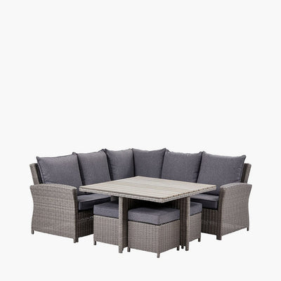 Pacific Lifestyle Outdoors Slate Grey Barbados Square Corner Seating Set with Ceramic Top House of Isabella UK