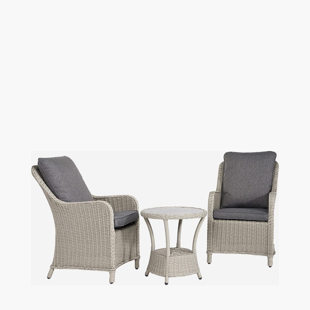 Pacific Lifestyle Outdoors Stone Grey Antigua Bistro Set with Ceramic Top House of Isabella UK