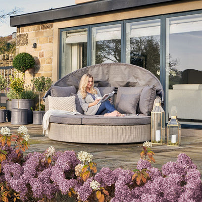 Pacific Lifestyle Outdoors Stone Grey Bermuda Day Bed House of Isabella UK