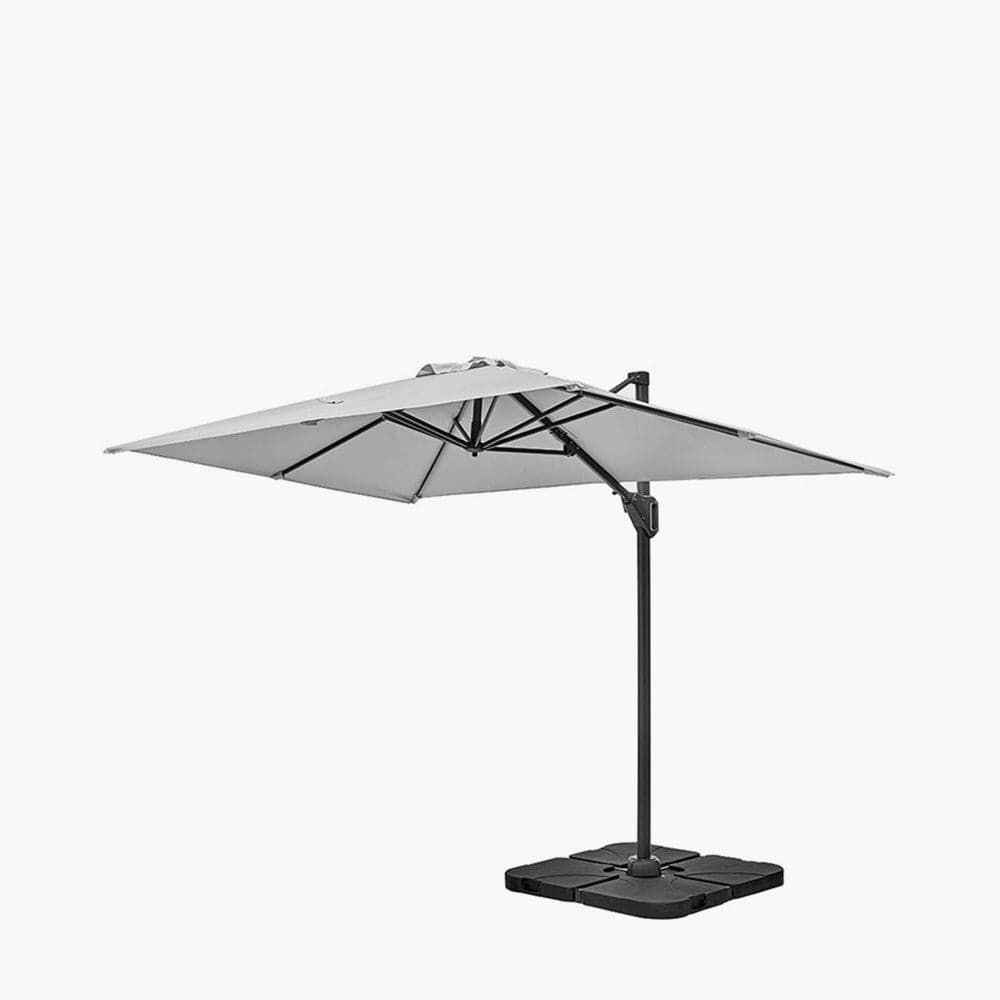 Pacific Lifestyle Outdoors Voyager T1 3m x 2m Oblong Luna Grey Parasol House of Isabella UK