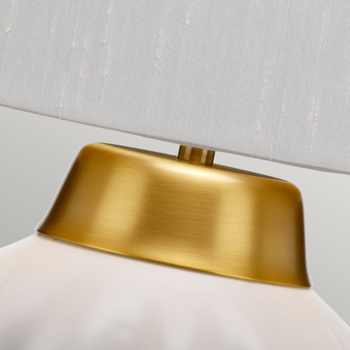 Quintessentiale Lighting Bexley 1 Light Table Lamp - White & Brushed Brass House of Isabella UK