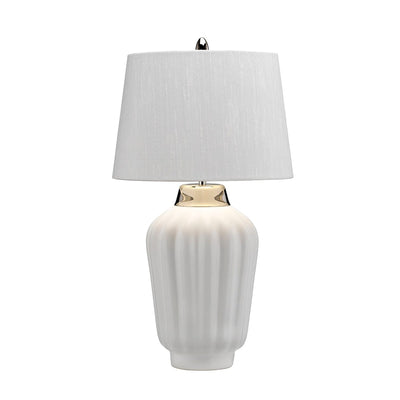 Quintessentiale Lighting Bexley 1 Light Table Lamp - White & Polished Nickel House of Isabella UK