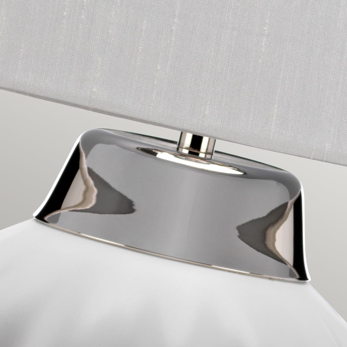 Quintessentiale Lighting Bexley 1 Light Table Lamp - White & Polished Nickel House of Isabella UK