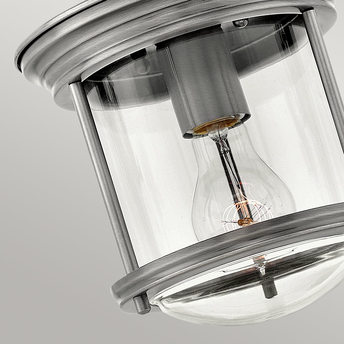 Quintessentiale Lighting Hadrian 1 Light Flush Mount - Clear Glass - Antique Nickel House of Isabella UK