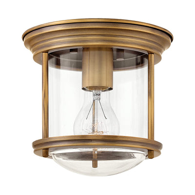 Quintessentiale Lighting Hadrian 1 Light Flush Mount - Clear Glass - Brushed Bronze House of Isabella UK