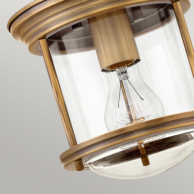 Quintessentiale Lighting Hadrian 1 Light Flush Mount - Clear Glass - Brushed Bronze House of Isabella UK