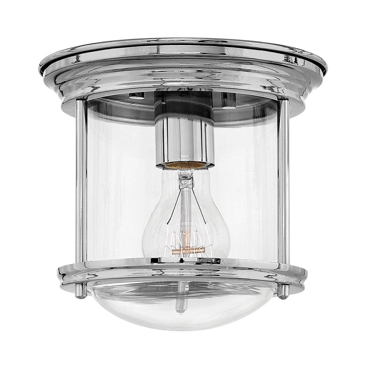 Quintessentiale Lighting Hadrian 1 Light Flush Mount - Clear Glass - Chrome House of Isabella UK