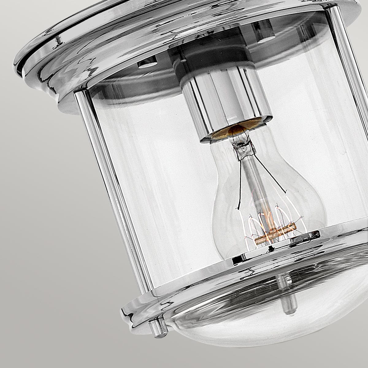 Quintessentiale Lighting Hadrian 1 Light Flush Mount - Clear Glass - Chrome House of Isabella UK