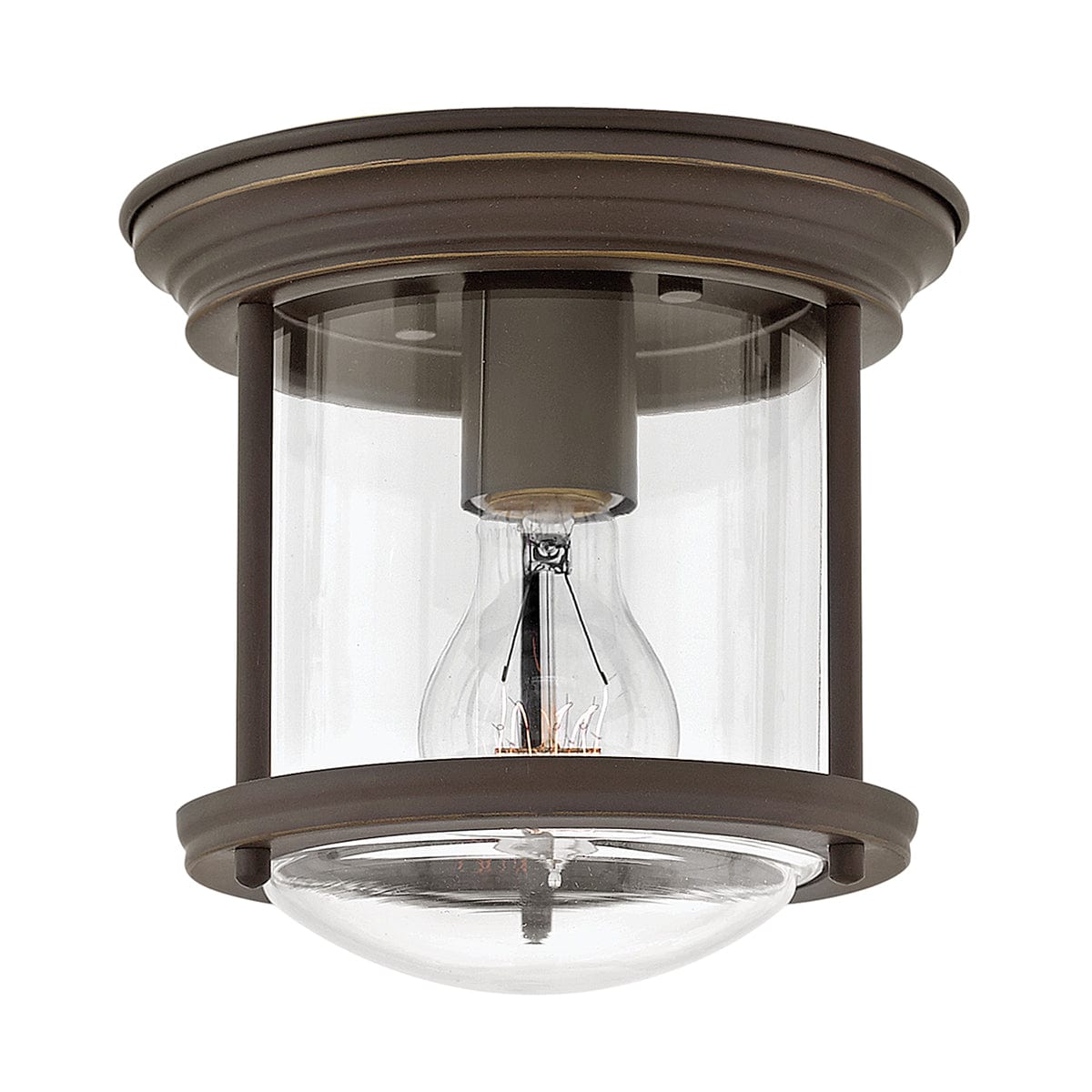 Quintessentiale Lighting Hadrian 1 Light Flush Mount - Clear Glass - Oil Rubbed Bronze House of Isabella UK