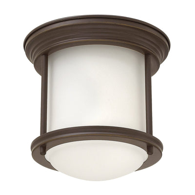 Quintessentiale Lighting Hadrian 1 Light Flush Mount - Opal Glass - Oil Rubbed Bronze House of Isabella UK