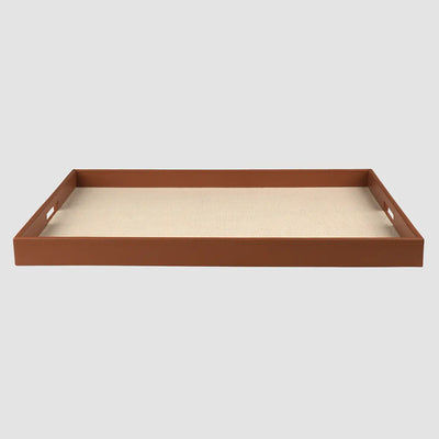 Ralf Rectangular Tray Leather and Jute