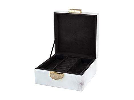 Richmond Interiors Accessories Jewellery Box Bayou white marble look House of Isabella UK