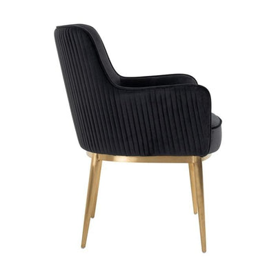 Richmond Interiors Living Chair Breeze Antracite Velvet / Brushed gold fire retardant House of Isabella UK
