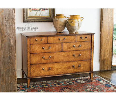 Jonathan Charles Large Chest of Drawers Satinwood