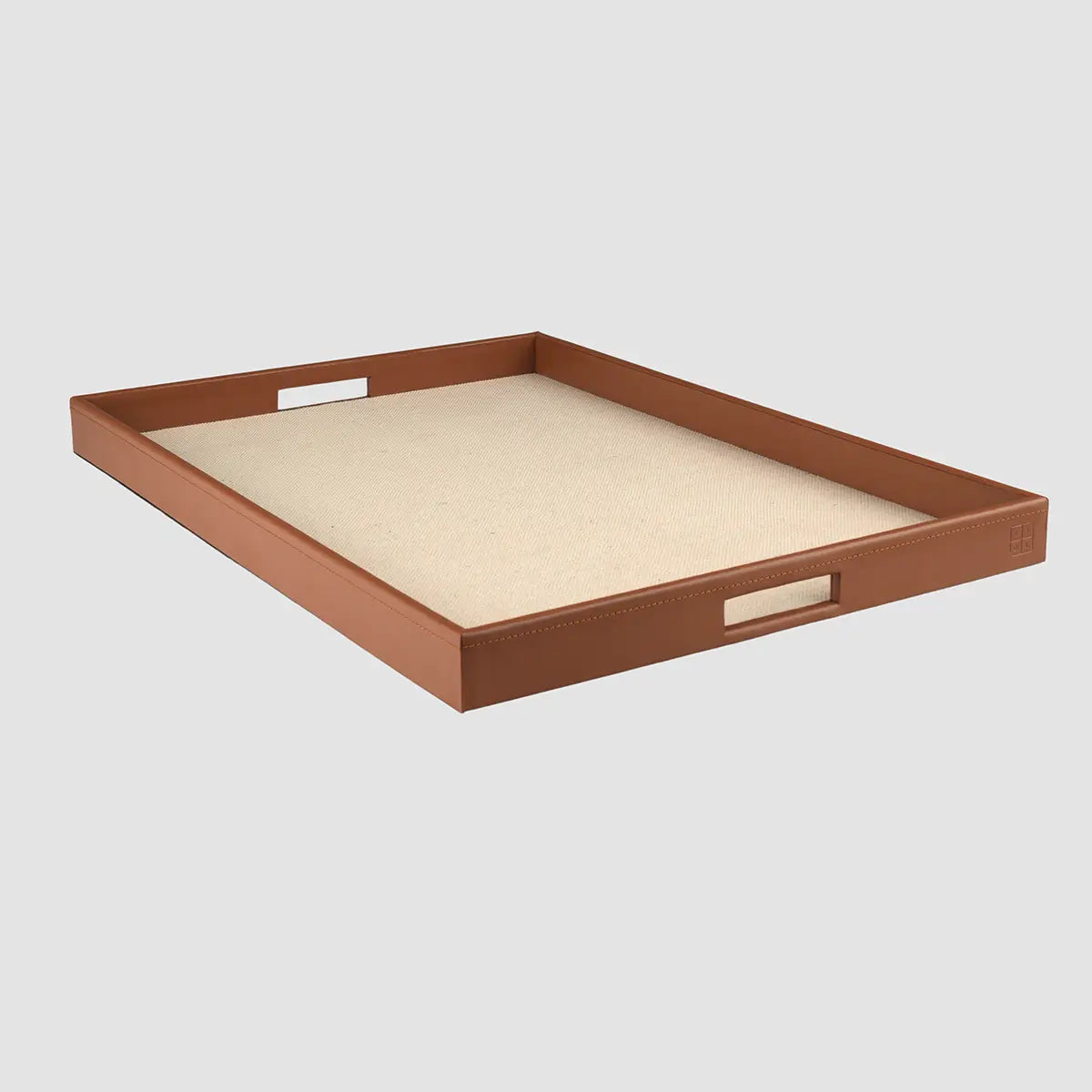 Ralf Rectangular Tray Leather and Jute