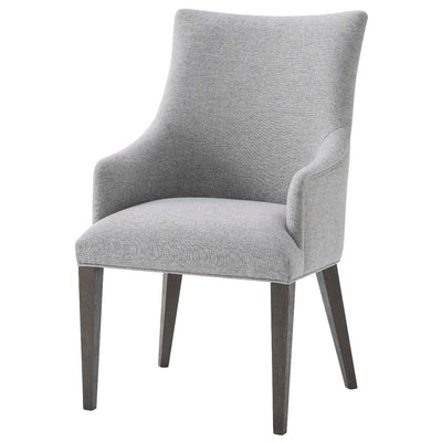 Theodore Alexander Dining Ta Studio Adele Grey Dining Chair with Arms in Matrix Pewter House of Isabella UK