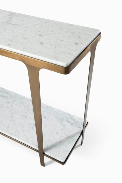 Theodore Alexander Living Theodore Alexander Cordell Console Table in White & Brass House of Isabella UK