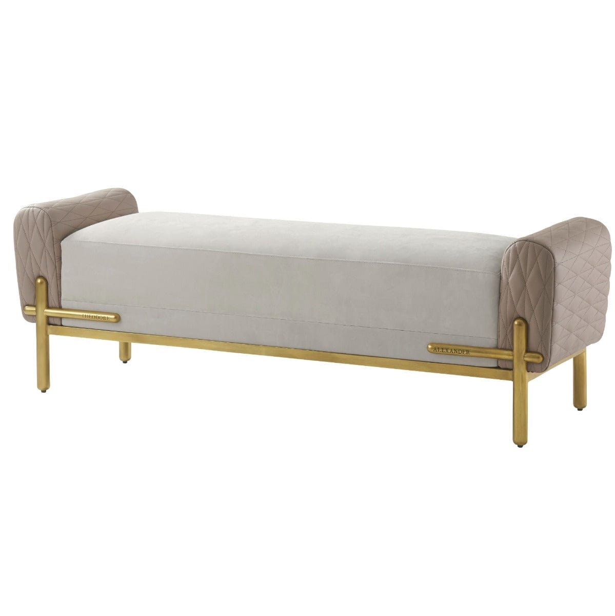 Theodore Alexander Living Theodore Alexander Iconic Bench in Leather House of Isabella UK