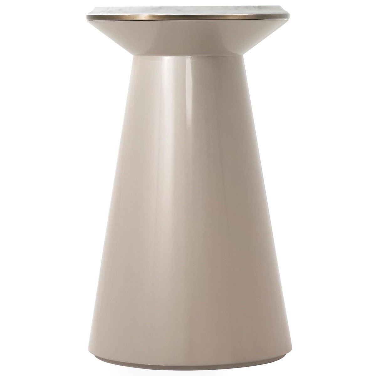 Theodore Alexander Living Theodore Alexander Small Contour Side Table in Taupe & Pearl House of Isabella UK