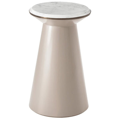 Theodore Alexander Living Theodore Alexander Small Contour Side Table in Taupe & Pearl House of Isabella UK