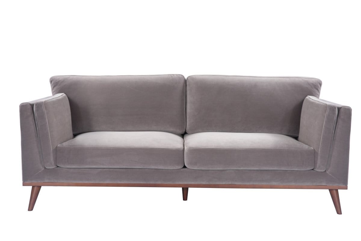 Twenty10 Designs Living Mickey 3seat Sofa- Grey Velvet House of Isabella UK