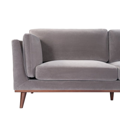 Twenty10 Designs Living Mickey 3seat Sofa- Grey Velvet House of Isabella UK