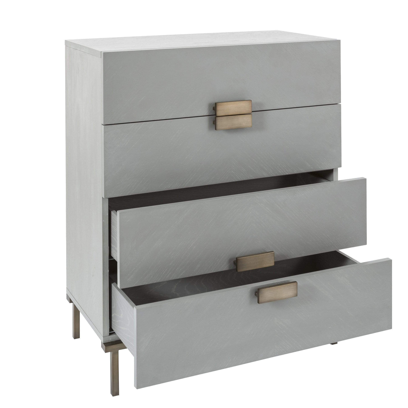 Lilly 4 Drawer Chest - Grey Chevron - House of Isabella UK
