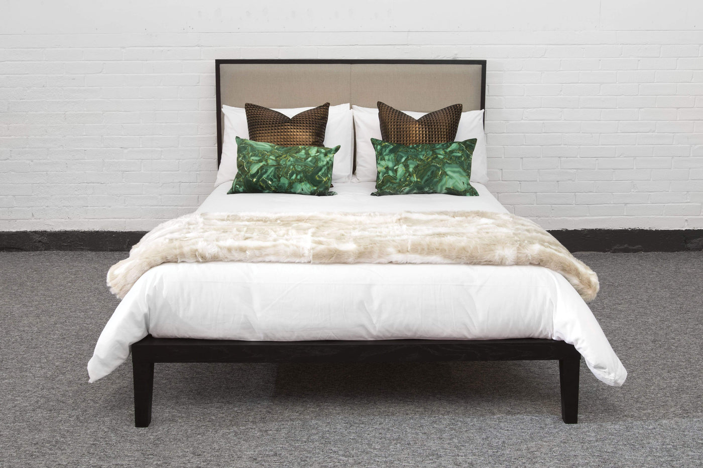 Orchid King size Bed - Wenge / Beige - House of Isabella UK