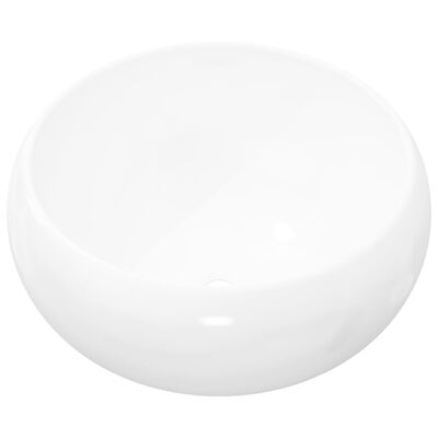VidaXL Bathroom vidaXL Basin Round Ceramic White 15.7"x5.9" | OUTLET House of Isabella UK