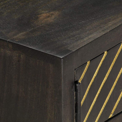 VidaXL Living vidaXL Coffee Table Black and Gold 90x50x35 cm Solid Mango Wood House of Isabella UK
